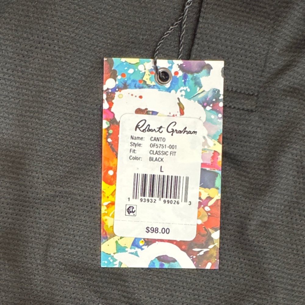 Robert Graham Classic Fit Black Canto Polo Shirt - Picture 6 of 6